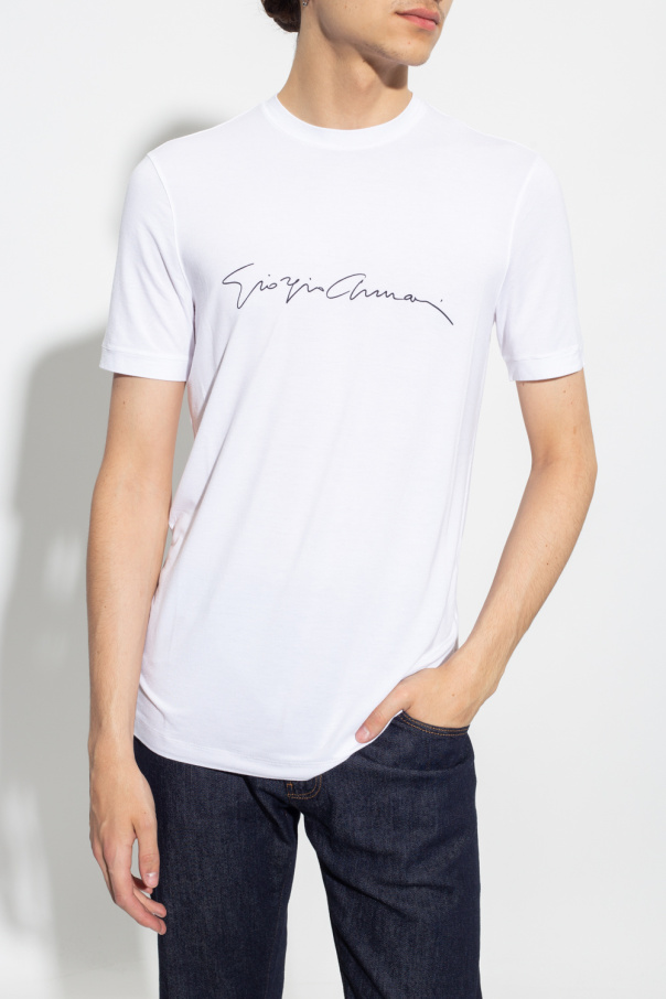 White T-shirt with logo Giorgio Armani - Vitkac Italy